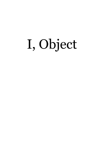 Cover of I, Object